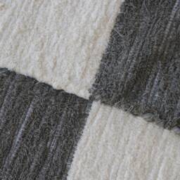 Large Handwoven Dark Green Rug, Checkered Area Unique Living Room Farmhouse Decor, Portuguese Eco Friendly Rug - thumbnail 4