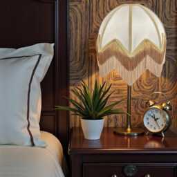 Handmade Art Deco Lamp Shades Cream Fabric With Gold Fringe, Bespoke British Made - thumbnail 2