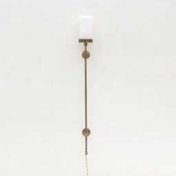 Plug-In Alabaster Wall Sconce, Brass Sconce Light, Light No.0161 - thumbnail 3