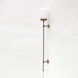 Plug-In Alabaster Wall Sconce, Brass Sconce Light, Light No.0161 - thumbnail 1
