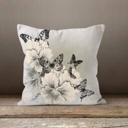 Butterfly Cushion Case-Decorative Pillow Case-Housewarming Cover-Home Decor Cover-Gift For Her Cushion-Handmade Material - thumbnail 3