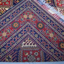 8'6x11'5 Ft Geometric Design Hand Knotted Wool Area Rug, Afghan Handmade Soft Oriental Turkmen Tribal Bedroom Living Room Rug - thumbnail 4