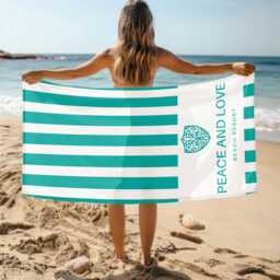 Custom Logo Beach Towel, Personalized Business Team Gift, Hotel Spa Waterpark Swim Pool Brand Corporate Towel Gift