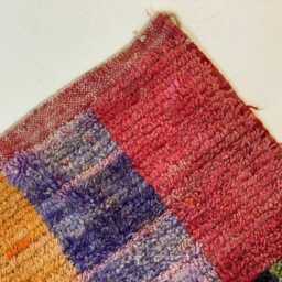 Colorful Moroccan Boujad Rug Handwoven Wool Azilal Carpet - thumbnail 4