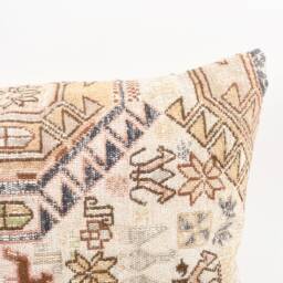 Handwoven Turkish Kilim Lumbar Pillow Bohemian Home Decor - 16x24 Inch - thumbnail 2