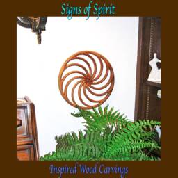 Wheel Spiral Wood Carving - Pagan Of The Year Calendar Wiccan Home Celtic Art Energy Vortex Wall Hanging Growth Expansion - thumbnail 3