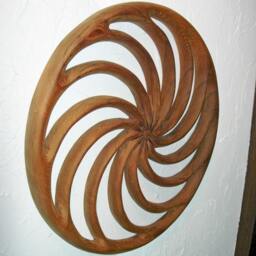 Wheel Spiral Wood Carving - Pagan Of The Year Calendar Wiccan Home Celtic Art Energy Vortex Wall Hanging Growth Expansion - thumbnail 4