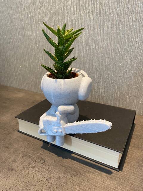 "Chainsaw Tree Surgeon Succulent Planter Airplant Holder ""Wee Jimmy Chine Sa'" - image 1