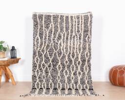 Wool Beni Ourain Rug, Moroccan Rug 3x5 Ft, Authentic Handmade Berber Carpet, Genuine Rug, Area Tapis Berbere, Teppich - thumbnail 1