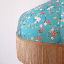 "Retro Lampshade in Japanese Paper With Fringe ""Mila" - thumbnail 3