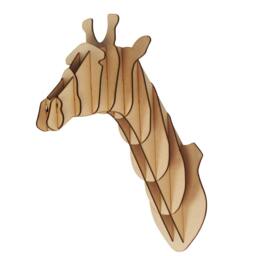 Large/ Small Wooden Giraffe Animal Head Trophy Kit 3D Wall Art Kids - Laser Cut Home Decor Hanging - thumbnail 1
