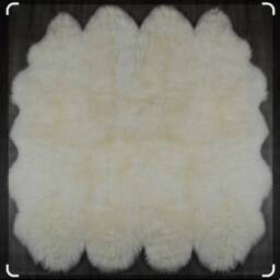 Huge Sheepskin Rug . 8 Skin Ivort , Soft White Rug, Luxury Genuine Sofa Cover, Bed Cover , Large - thumbnail 2
