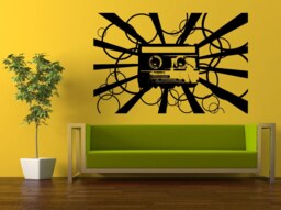 Wall Decal Vinyl Sticker Decals Peal & Stick Cheap Free Shipping Music Art Poster Vintage Groove Hipster Disco Cassette Tape L446 - thumbnail 1