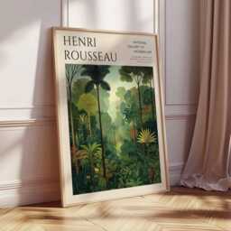 Henri Rousseau Poster, Tropical Decor, Jungle Print, Botanical Wall Art, Floral Boho Animal Exotic Poster - thumbnail 3