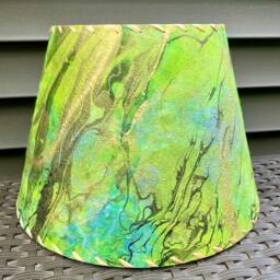 Green Marbled Paper Lampshade - thumbnail 3