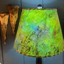 Green Marbled Paper Lampshade - thumbnail 2