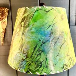 Green Marbled Paper Lampshade - thumbnail 4