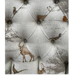 Armchair Chair Seat Cream Natural With Printed Woodland Animal Forest Tree Leaf Design - thumbnail 4