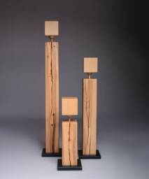 Rustic Wooden Floor Lamps - Handcrafted Standing Lights For Home Decor - thumbnail 1