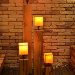 Rustic Wooden Floor Lamps - Handcrafted Standing Lights For Home Decor - thumbnail 3