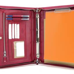 Women Leather Portfolio With A4 Notepad Holder, 4 Ring Binder Name/Logo Engraving, Anniversary Gift For Her???easter - thumbnail 3