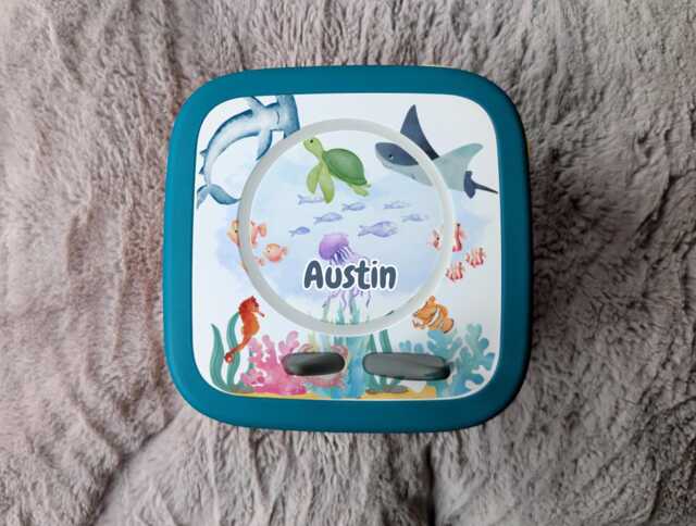Personalized Under The Sea Toniebox Topper Protective Vinyl Decal Tonie Box Glitter - image 1