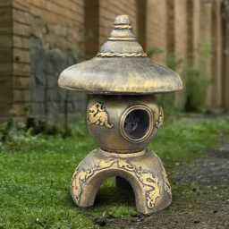 Japanese Concrete Pagoda Statue Outdoor Stone Lantern Sculpture Handmade Figure Zen Garden Decor Cement Ornament Gift - thumbnail 4
