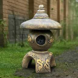 Japanese Concrete Pagoda Statue Outdoor Stone Lantern Sculpture Handmade Figure Zen Garden Decor Cement Ornament Gift