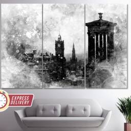 Dugald Stewart Monument in Edinburgh Black & White Canvas Artwork, Wall Art, Scotland Print, Scottish Gift, Art - thumbnail 2