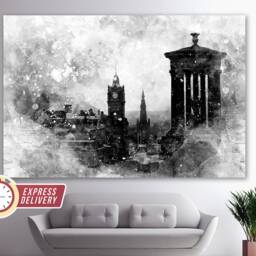 Dugald Stewart Monument in Edinburgh Black & White Canvas Artwork, Wall Art, Scotland Print, Scottish Gift, Art - thumbnail 3