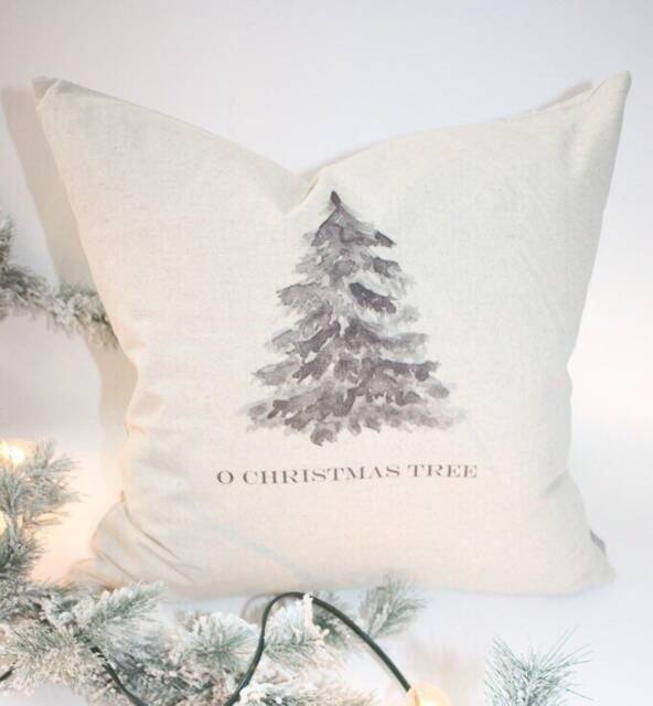 O Christmas Tree Pillow Cover, 18 X Decor, Holiday Pillow, Gift, Farmhouse Gift - image 1