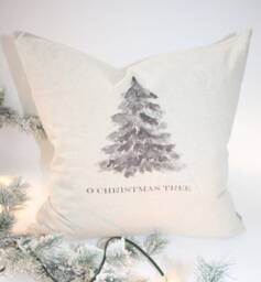 O Christmas Tree Pillow Cover, 18 X Decor, Holiday Pillow, Gift, Farmhouse Gift - thumbnail 1