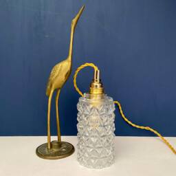 Vintage Tulip Lamp in Molded Glass - thumbnail 1
