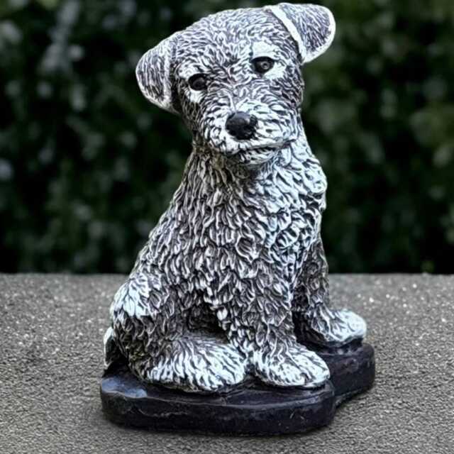 Outdoor Border Terrier Statue Concrete Dog Figurine Cement Animal Decoration Handmade Dog Lover Gift Memorial Decor - image 1