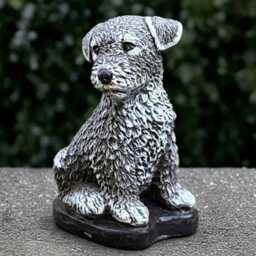 Outdoor Border Terrier Statue Concrete Dog Figurine Cement Animal Decoration Handmade Dog Lover Gift Memorial Decor - thumbnail 4