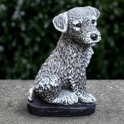 Outdoor Border Terrier Statue Concrete Dog Figurine Cement Animal Decoration Handmade Dog Lover Gift Memorial Decor - thumbnail 3