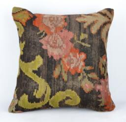 "Kilim Pillow, Wool Kilim Cousin Moldave, 60x60 cm, 24""x24" - thumbnail 1