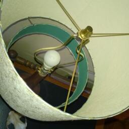 Mid Century Vintage Style 2 Tier Fiberglass Lamp Shade Modern Atomic Retro Alpine/Ivory 15x12 - thumbnail 2