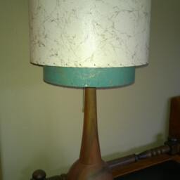 Mid Century Vintage Style 2 Tier Fiberglass Lamp Shade Modern Atomic Retro Alpine/Ivory 15x12 - thumbnail 3