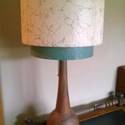 Mid Century Vintage Style 2 Tier Fiberglass Lamp Shade Modern Atomic Retro Alpine/Ivory 15x12 - thumbnail 4