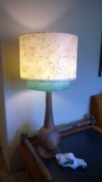 Mid Century Vintage Style 2 Tier Fiberglass Lamp Shade Modern Atomic Retro Alpine/Ivory 15x12 - thumbnail 1