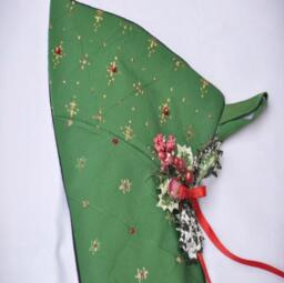 Life Size Emerald Green Musketeer Style Christmas Stocking in Hand Painted Italian Brocade - thumbnail 3