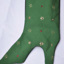 Life Size Emerald Green Musketeer Style Christmas Stocking in Hand Painted Italian Brocade - thumbnail 2