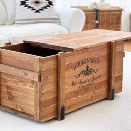 Coffee Table Chest Wooden Box Vintage Shabby Chic - thumbnail 4