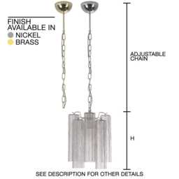 Glass Pendant Murano ??25 cm - Blue Tronchi Hand-Blown Italy Vintage Modern Chandelier - thumbnail 4