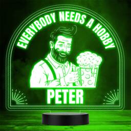 Bearded Man Smile & Pint Hobby Home Bar Cave Gift Colour Change Night Light - thumbnail 1