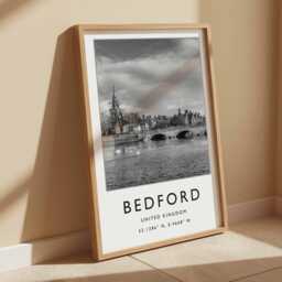Bedford UK Poster Town Wall Art, Bedfordshire Gift - thumbnail 3