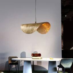 Modern Hanging Lotus Leaf Lamp, Gold Brass Kitchen Island Lighting - thumbnail 4