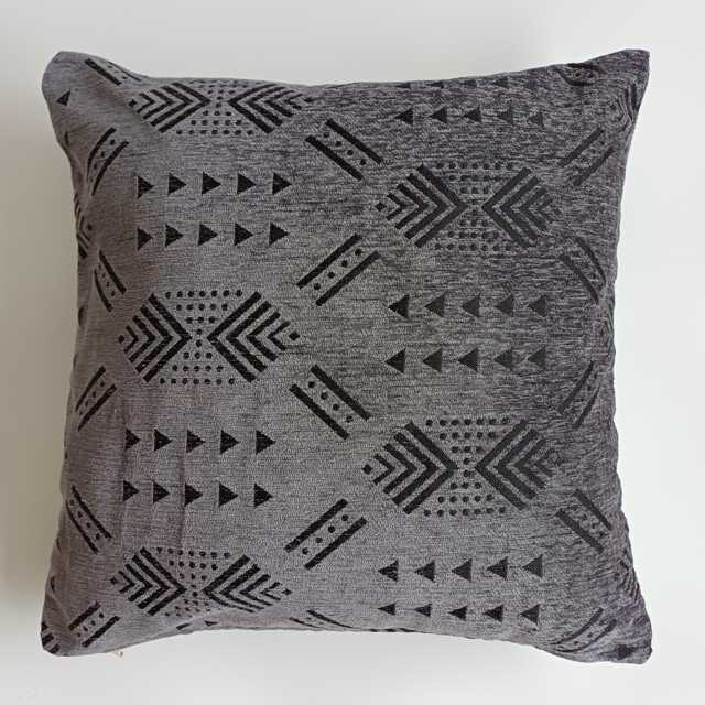 Moroccan Velvet Cushion Cover, Handmade Brocade Charcoal Pillow Case, Decorative 20''x20''/50x50 cm - image 1