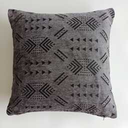 Moroccan Velvet Cushion Cover, Handmade Brocade Charcoal Pillow Case, Decorative 20''x20''/50x50 cm - thumbnail 4